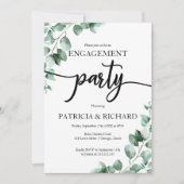 Grüne Engagement Party Einladung (Vorderseite)