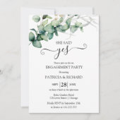 Grüne Engagement Party Einladung (Vorderseite)