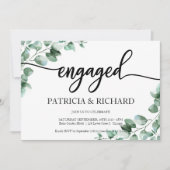 Grüne Engagement Party Einladung (Vorderseite)