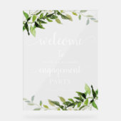 Grüne Engagement Party Willkommen Acrylschild (Vorderseite)