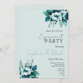 Grüne engagierte Partei für blaue und grüne Blumen Einladung (Vorne/Hinten)