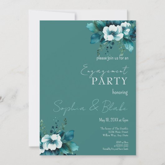 Grüne engagierte Partei für blaues und grünes Blau Einladung (Vorderseite)