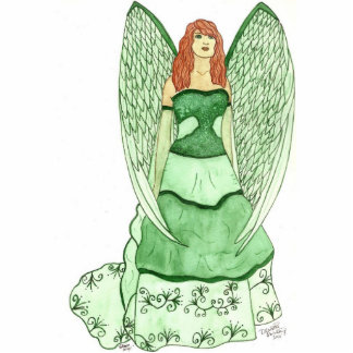 Grüne Engels-Skulptur Freistehende Fotoskulptur