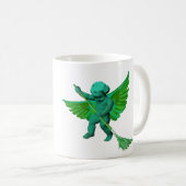 Grüne Engels-Tasse Kaffeetasse (VorderseiteRechts)