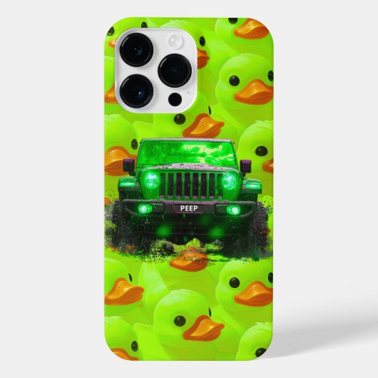 Grüne Enten mit grünem 4x4 Lkw iPhone Hülle (Rückseite)