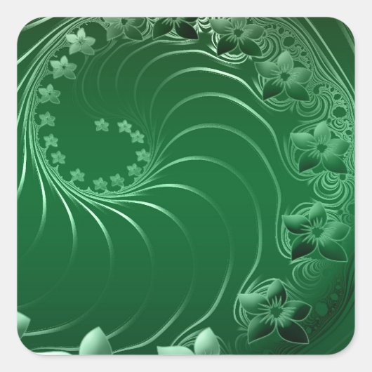 Grüne Entwurfs-Party-Schicksals-Feier Quadratischer Aufkleber (Vorderseite)