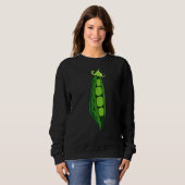 Grüne Erbse Pod Funny Gemüse Veggies Hallowe Sweatshirt (Vorne ganz)