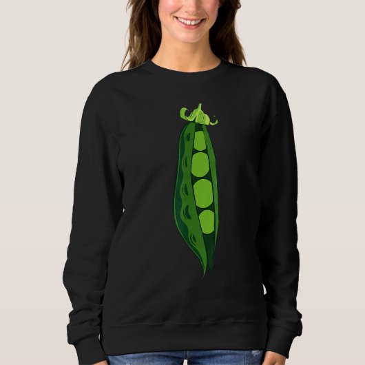 Grüne Erbse Pod Funny Gemüse Veggies Hallowe Sweatshirt (Vorderseite)