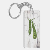 Grüne Erbse Weißholz Rustikales Bauernhaus Chic Schlüsselanhänger (Vorderseite links)