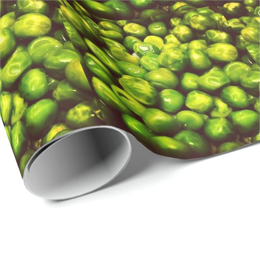 Grüne Erbsen Geschenkpapier (Rolleneckpunkt)