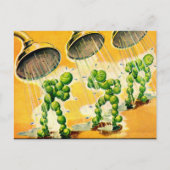 Grüne Erbsen mit Duschen Postkarte (Vorderseite)