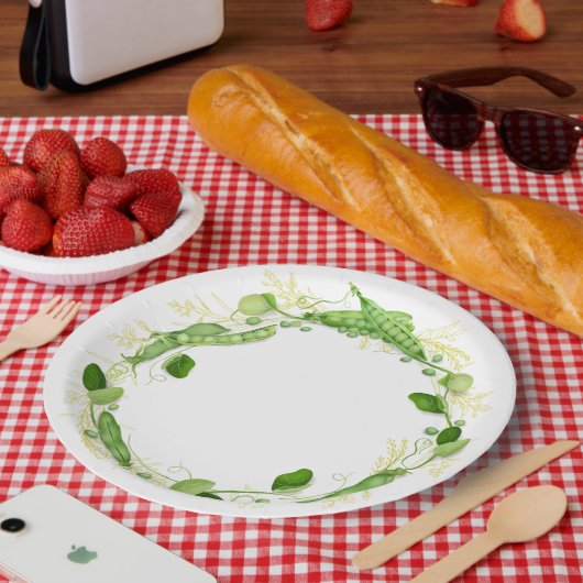 Grüne Erbsen Papierplatte Pappteller (Picknick)
