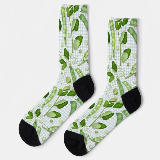 Grüne Erbsen Socken (Linkes Detail)