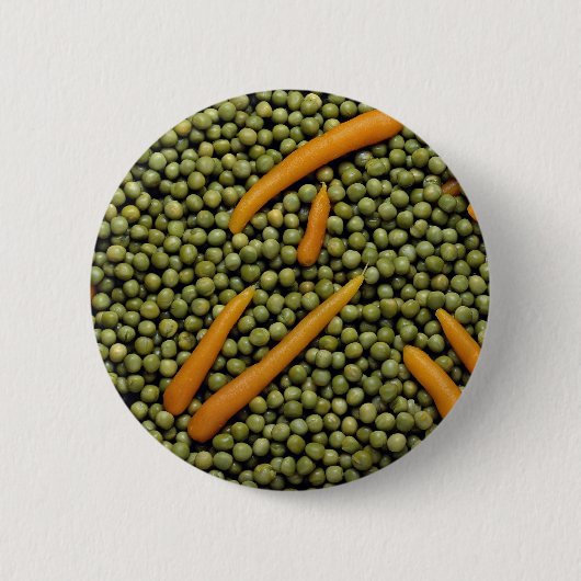 Grüne Erbsen und Karotten Button (Vorderseite)
