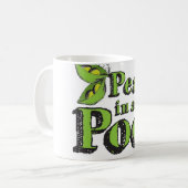 Grüne Erbsen Zeichnend Gemüse Art 2 Erbsen in eine Kaffeetasse (Vorderseite Links)