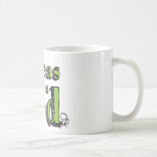 Grüne Erbsen Zeichnend Gemüse Art 2 Erbsen in eine Kaffeetasse (Rechts)