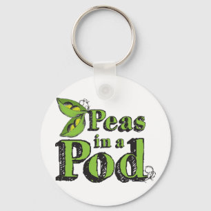 Grüne Erbsen Zeichnend Gemüse Art 2 Erbsen in eine Schlüsselanhänger