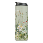 Grüne Erdbeeren Gänseblümchen Blumen Thermosbecher (Nach rechts gedreht)
