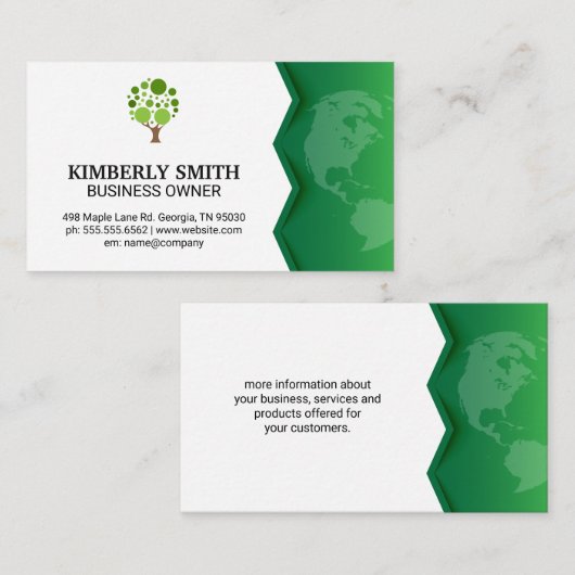 Grüne Erde | Baumsymbol Visitenkarte (Vorne/Hinten)
