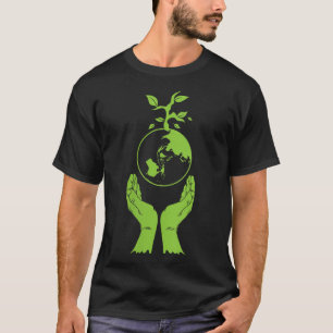 Grüne Erde des Umweltschutzes für Frauen V T-Shirt