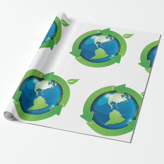 Grüne Erde Geschenkpapier (Ungerollt)