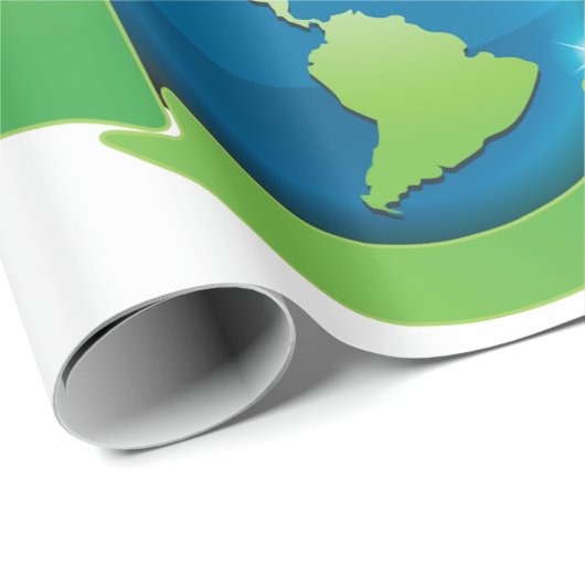 Grüne Erde Geschenkpapier (Rolleneckpunkt)