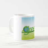 Grüne Erde Globus Öko freundliche Natur Kaffeetasse (Vorderseite Links)