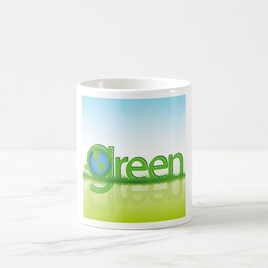Grüne Erde Globus Öko freundliche Natur Kaffeetasse