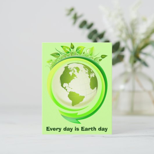 Grüne Erde Postkarte (Stehend Vorderseite)