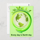 Grüne Erde Postkarte (Vorne/Hinten)