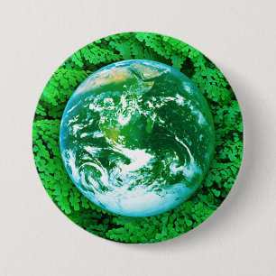 Grüne Erde - Umweltbewusstsein Button
