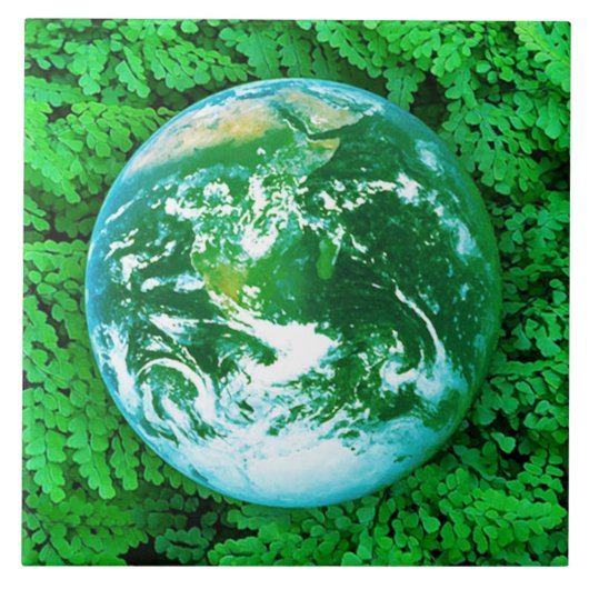 Grüne Erde - Umweltbewusstsein Fliese (Vorderseite)