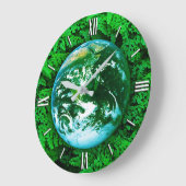 Grüne Erde - Umweltbewusstsein Große Wanduhr (Winkel)