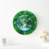 Grüne Erde - Umweltbewusstsein Große Wanduhr (Zuhause)