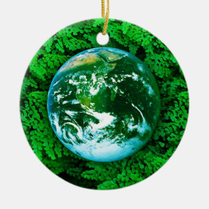 Grüne Erde - Umweltbewusstsein Keramikornament
