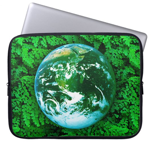Grüne Erde - Umweltbewusstsein Laptopschutzhülle (Vorderseite)