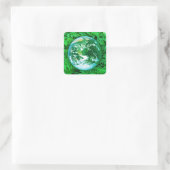 Grüne Erde - Umweltbewusstsein Quadratischer Aufkleber (Tasche)