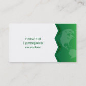 Grüne Erde | Weltkarte | Führungskraft Visitenkarte (Rückseite)