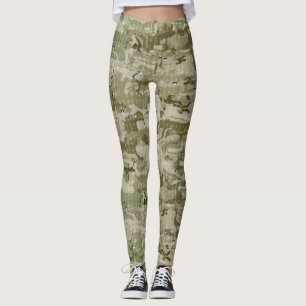 Grüne erdige Farben Camo-Tarnmuster Leggings