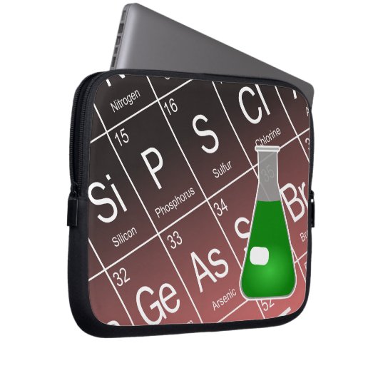 Grüne Erlenmeyer (Conical Flask Chemistry) Laptopschutzhülle (Vorne Rechts)
