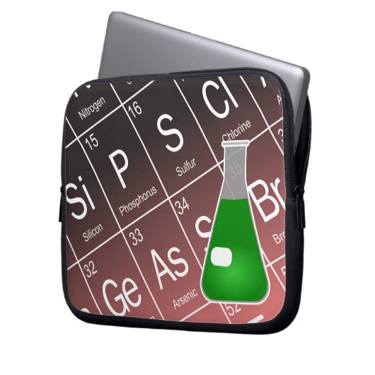 Grüne Erlenmeyer (Conical Flask Chemistry) Laptopschutzhülle (Vorderseite Links)