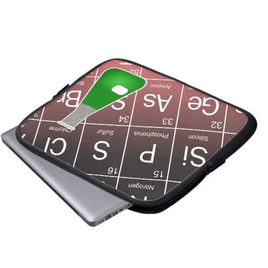 Grüne Erlenmeyer (Conical Flask Chemistry) Laptopschutzhülle (Vorne Knopf)
