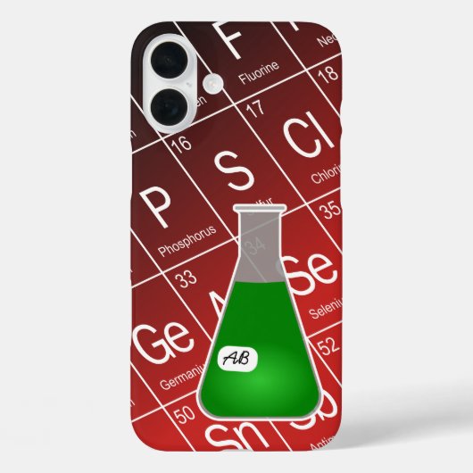 Grüne Erlenmeyer-Flasche (mit Initials) Chemie Case-Mate iPhone Hülle (Rückseite)