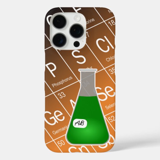 Grüne Erlenmeyer-Flasche (mit Initials) Chemie Case-Mate iPhone Hülle (Rückseite)