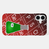 Grüne Erlenmeyerkolben (mit Initialen) Chemie iPhone Hülle (Rückseite (Horizontal))
