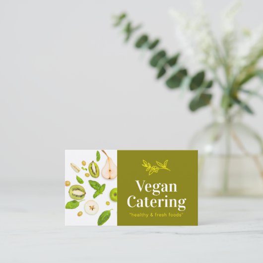 Grüne Ernährung Bio Vegane Bäckerei Visitenkarte (Stehend Vorderseite)