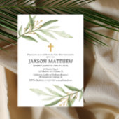 Grüne erste Blätter aus dem heiligen kommunion-grü Einladung