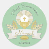 Grüne Erste Kommune Runder Aufkleber (Vorderseite)