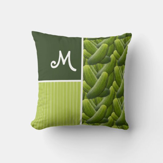 Grüne Essiggurken; Essiggurken-Muster Kissen (Vorderseite)
