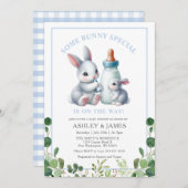 Grüne etwas sonnig mit Milk Baby Dusche Einladung (Vorne/Hinten)